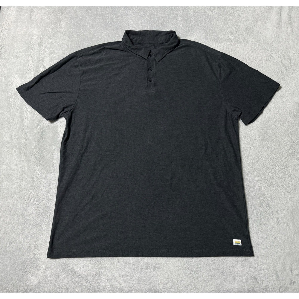 Vuori Strato Tech Polo Shirt Mens XL Charcoal Heather Short Sleeve Performance